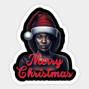 Black Woman Santa, Black Mrs Santa Claus, African American Santa Sticker